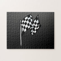 Carbon Fiber look Checkered Flag Puzzle