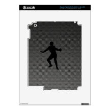 Carbon Fiber look Fencing Silhouette Skins For iPad 3
