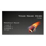Carbon Fiber look Flaming Football Business Card Template