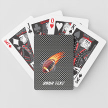 Carbon Fiber look Flaming Football Bicycle Poker Cards