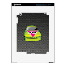 Carbon fiber look Nascar Decals For iPad 3
