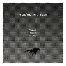 Carbon fiber look Nascar Invitations