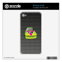 Carbon fiber look Nascar Skins For The iPhone 4