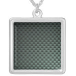 Carbon Fiber Patterned Personalized Necklace