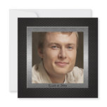 Carbon metallic graduation party announcement