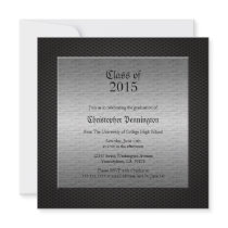 Carbon metallic graduation party announcement
