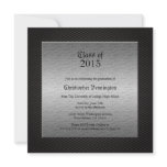 Carbon metallic graduation party announcement
