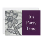 Carbon Space Daisy Invitations