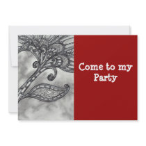 Carbon Space Flower 4 Invitations