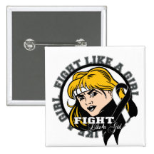 Carcinoid Cancer Fight Like A Girl Attitude Pinback Buttons