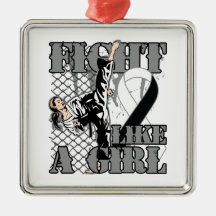 Carcinoid Cancer Fight Like A Girl Kick Christmas Ornaments