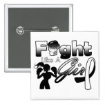 Carcinoid Cancer Fight Like A Girl Silhouette buttons
