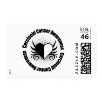 Carcinoid Cancer Grunge Heart Tattoo postage