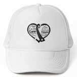 Carcinoid Cancer Heart Ribbon Collage hats