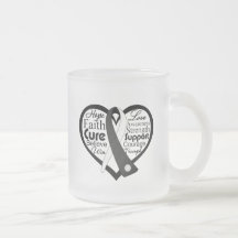 Carcinoid Cancer Heart Ribbon Collage Mugs