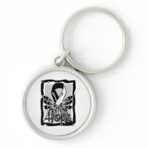 Carcinoid Cancer Hope Butterfly Portrait Keychains