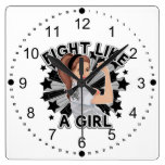 Carcinoid Cancer Modern Rosie Fight wall clocks