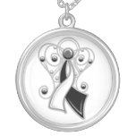 Carcinoid Cancer Ribbon Angel In Memory necklaces