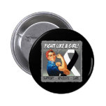 Carcinoid Cancer Rosie Riveter - Fight Like a Girl buttons