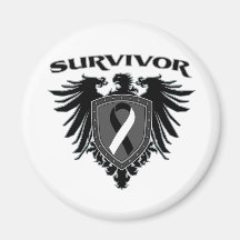 Carcinoid Cancer Survivor Crest Refrigerator Magnets