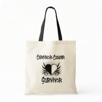 Carcinoid Cancer SURVIVOR Heart Tattoo Tote Bag