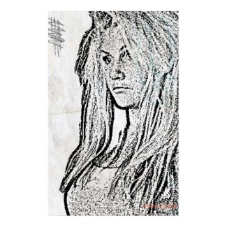 Carcoal girl poster print