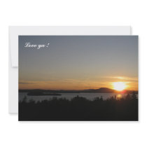 Card 5x7 Sunset over Rangeley Lake Maine USA invitations