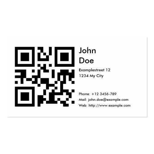 Card (address, phone, email, web) business card (front side)