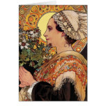 Card: Alphonse Mucha - Art Nouveau - Thistle
