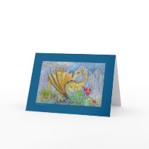Card - Amber Dragon by pawtraitart Card - Amber Dragon