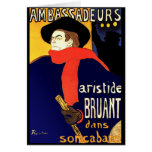 Card: Aristide Bruant by Toulouse-Lautrec