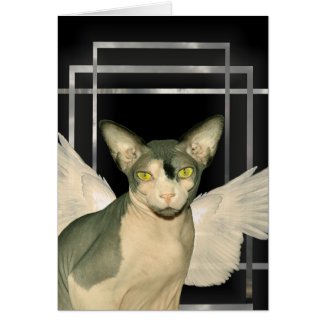 Card | Art Deco Sphynx Angel Cat