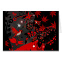 Card Asian Red Birds