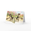 Card: Badminton Kittens Vintage Art
