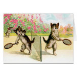 Card: Badminton Kittens Vintage Art