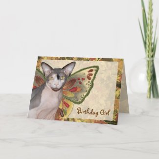 Card | Birthday Girl Cat Fairy
