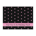 Card: Black w/Pink Dots postcards