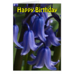 Card - Blue Happy Birthday Flowers