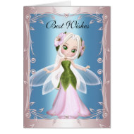 Card Blue Pink Fairy
