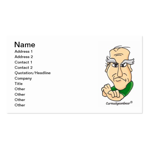 "Card-Carrying Curmudgeon" Business Cards