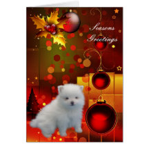 Card Christmas Dog Puppy Pomeranian
