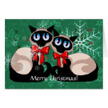 Card - Christmas Siamese Cats