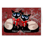 Card - Christmas Siamese Cats
