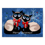 Card - Christmas Siamese Cats