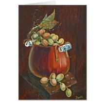 Card - Copper Kettle Grapes by Doreta Y. Boyd