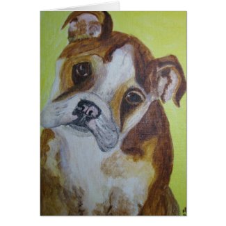 Card, English Bulldog Pup card
