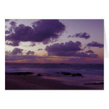Card Evening Surfers At Rainbow Bay Australia