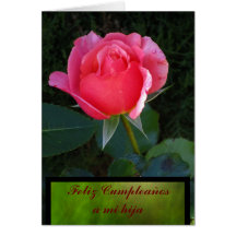 Card - Feliz Cumpleaños a mi hija - Rosa rosa