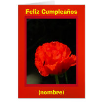 Card - Feliz Cumpleaños - Amapola de maíz roja