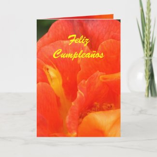 Card - Feliz Cumpleaños - Flor Naranja